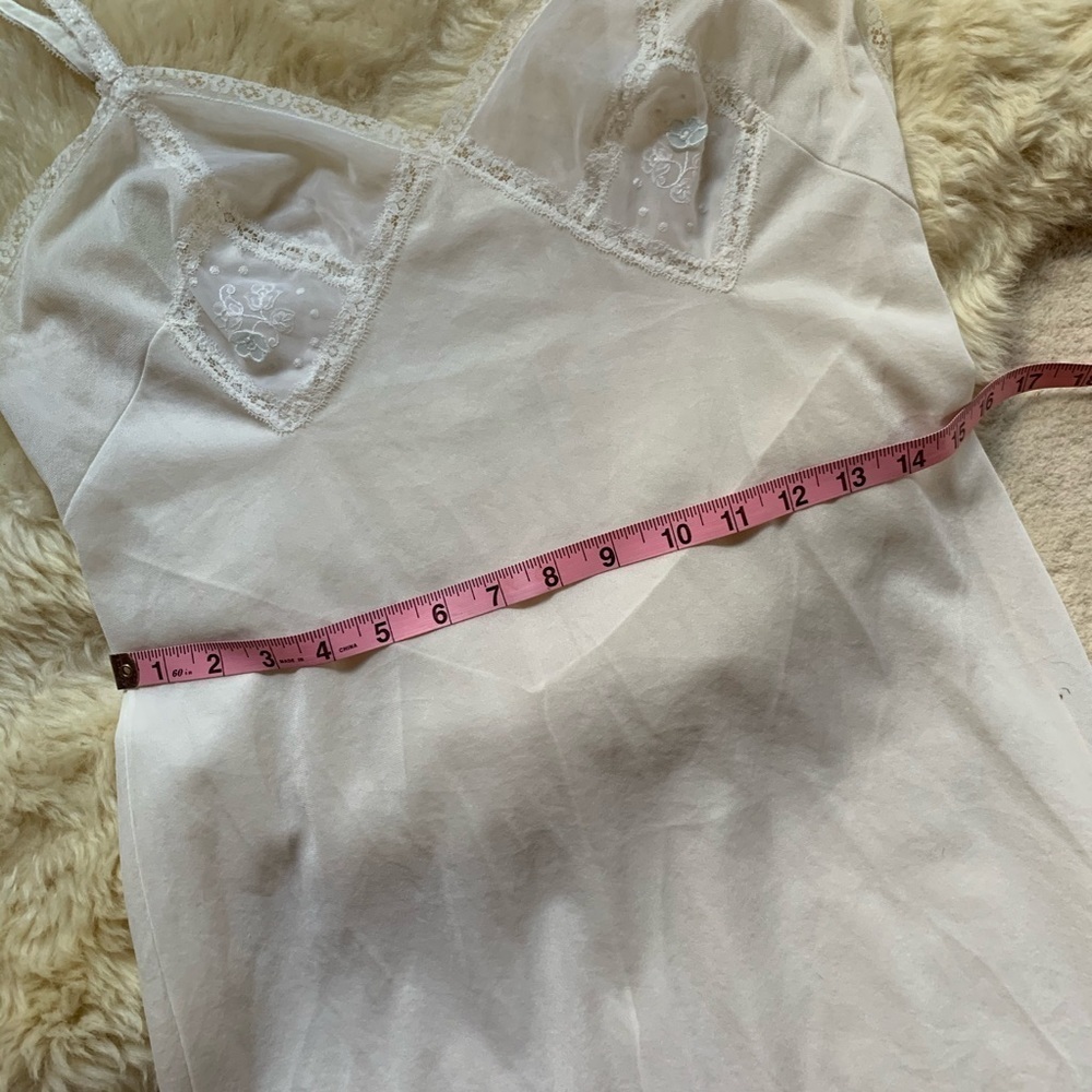 Vintage Lace Lingerie Fitted White Slip Dress S/M - Picture 8 of 11